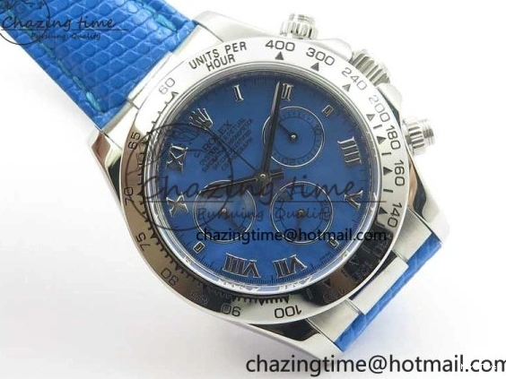 MiroTime 0215 Elegant Daytona 116519 OXF Best Edition Blue Dial on Blue Leather Strap A 3073